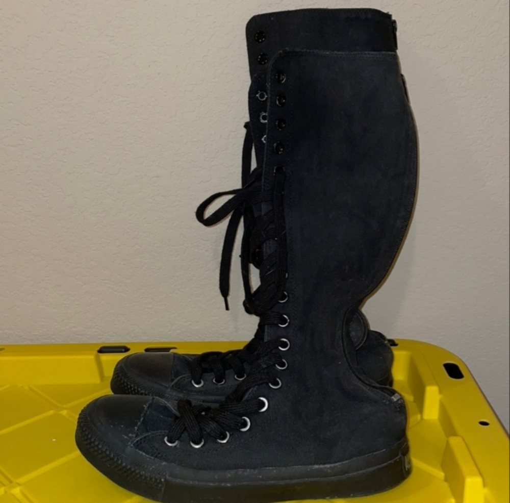 Black Converse All Star Knee High Tops